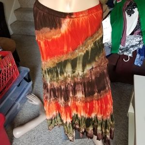 Long tie dyed skirt